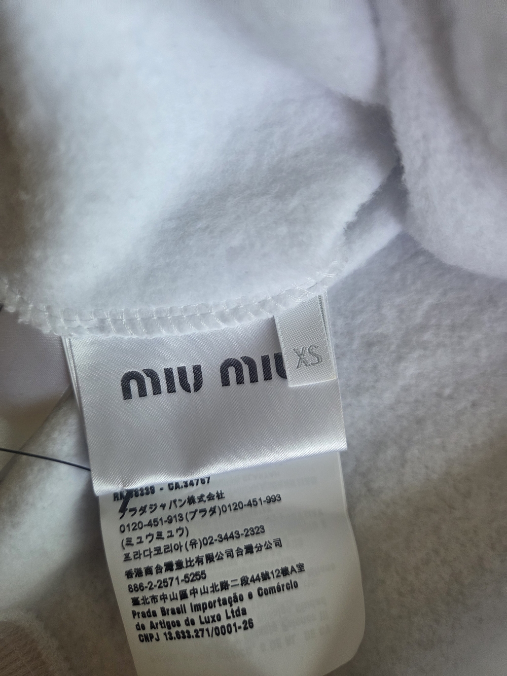 Miu Miu White Logo Sweatshirt - Picture 6 of 7